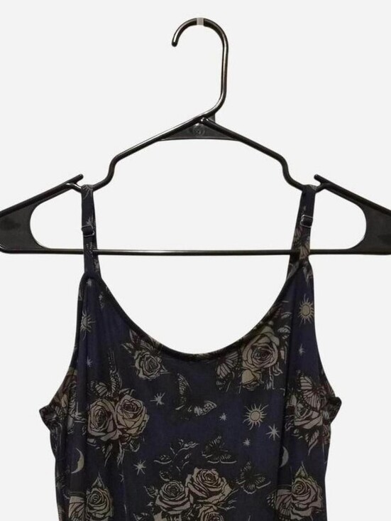 Cosmic Aura Dresses & Skirts - Cosmic Aura Mesh Midaxi Floral & Celestial Navy Dress
